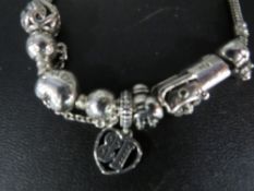 A Pandora style charm bracelet