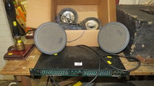 A Citronic 15 band graphic equalizer, model AP215, along with a vintage car stereo & four speaker