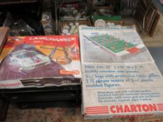 A Matchbox lane changer game together with a Ministars By Charton table soccer game