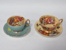Two Aynsley Orchard Gold cup and saucers