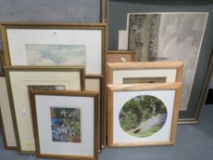 A quantity of pictures, prints and paintings, to include artist signed watercolours, tapestries,