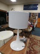A modern white table lamp with box- ex shop stock, may have damage