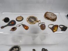 A collection of assorted vintage and silver costume jewellery etc