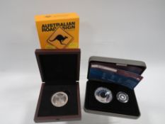 Australia 2013 Holey dollar and dump silver coin pair set, a 2013 1oz Australia road sign 1