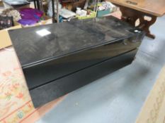A modern black glass finish 'Spectral' media / entertainment unit