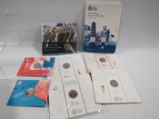 Royal Mint 50 years of the 50p uncirculated set , together with various 50p coins in Royal mint