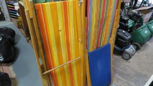 A pair of vintage deck chairs