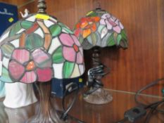 Two small reproduction Tiffany style lamps