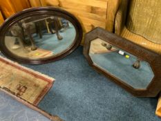 Two large vintage wall mirrors