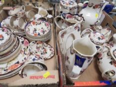 Two trays of assorted Masons Mandalay ceramics