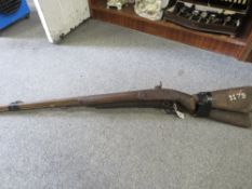 Two Victorian percussion pin fire rifles to include a ribbed barrel example