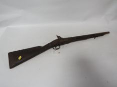 A single Victorian percussion pin fire rifle (short bore)
