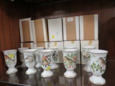 Twelve Oiseaux Chanteurs De L'Europe Franklin Mint bird theme chalices