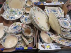 Two trays of Masons tea and dinnerware to include Regency etc