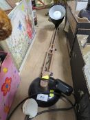 Three assorted lamps to include an oil example