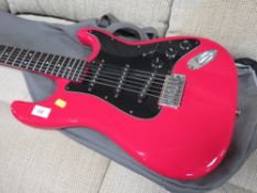A Biscayne Six Palma Miami series electric guitar in cherry red, complete with bag
