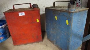 Two vintage fuel cans