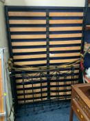 A Victorian style brass and cast double bed frame