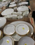 Three trays of mostly Wedgwood California dinner ware together with Royal Doulton Sarabande and a