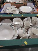 Two trays of Royal Doulton Juno tea and dinner ware