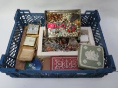 A basket of costume jewellery
