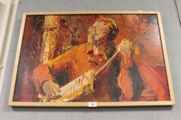 Frederick John England - an oil on canvas depicting a musician