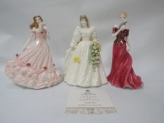 A Coalport figurine Diana Princess of Wales together with Royal Worcester figurine Isabelle and
