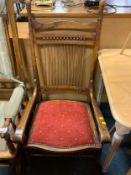 An American style oak rocking chair