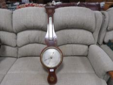 A Georgian/Victorian inlaid barometer by J Casartelli of Manchester