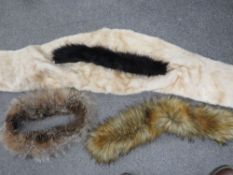 A tray of assorted fur stoles etc