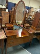 An Edwardian mahogany inlaid dressing table