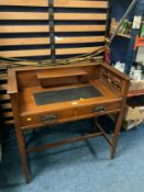 A small antique mahogany Art Nouveau desk W 92 cm
