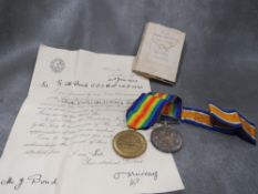Two war medals presented to L. 7743 G. H Bond 0.S.3.R.N