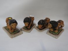 Four reproduction Staffordshire style figures of lions