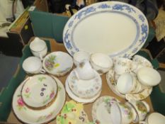 Two trays of assorted collectables to include vintage tea ware, cameras, toby jugs etc