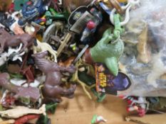 A small tray of assorted collectable model figures