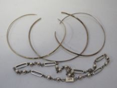 A Mexican silver necklace and 3 collarettes (4)