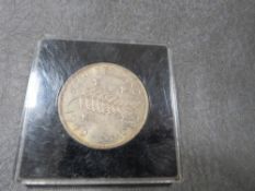 A New Zealand 1949 silver half crown in case