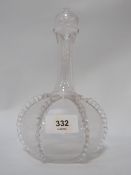 A small antique Dutch blown style glass decanter