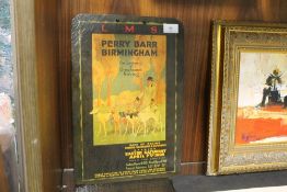 A reproduction sign for 'LMS PERRY BARR BIRMINGHAM'