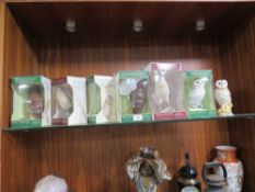 A collection of boxed Royal Doulton ceramic birds of prey decanters with original boxes