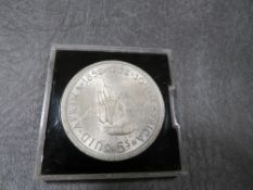 A South Africa 1952 silver crown in case
