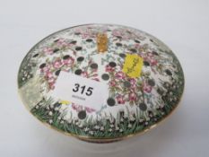A large Halcyon Days enamel pot pourri holder lidded pot D-14 cm