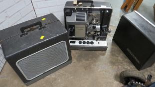 A 16mm Bell & Howard sound film projectors with separate loud speaker