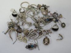 A bag of assorted earrings