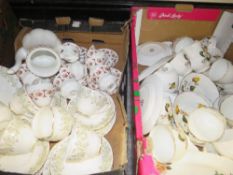 Two boxes of mixed tea ware