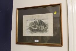 A vintage engraving with annotated notes