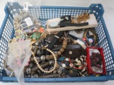 A basket of costume jewellery