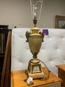 A large modern table lamp