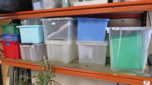 A large selection of plastic storage containers